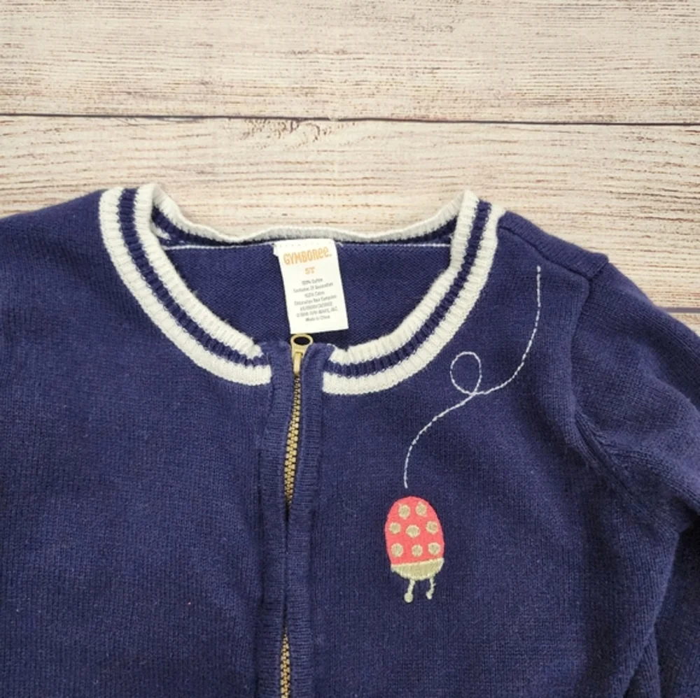 Gymboree Blue‎ Lady Bug Zippered Sweater